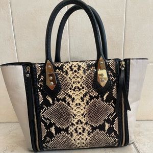 Henri Bendel block color snake print bag